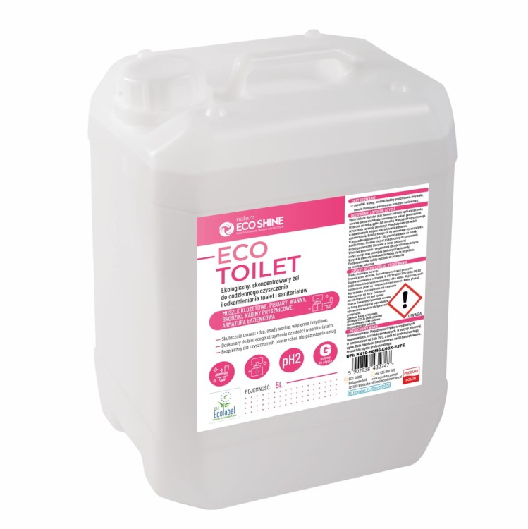 ECO TOILET 5L - Ekologiczny, skoncentrowany żel do codziennego czyszczenia i odkamieniania toalet oraz sanitariatów