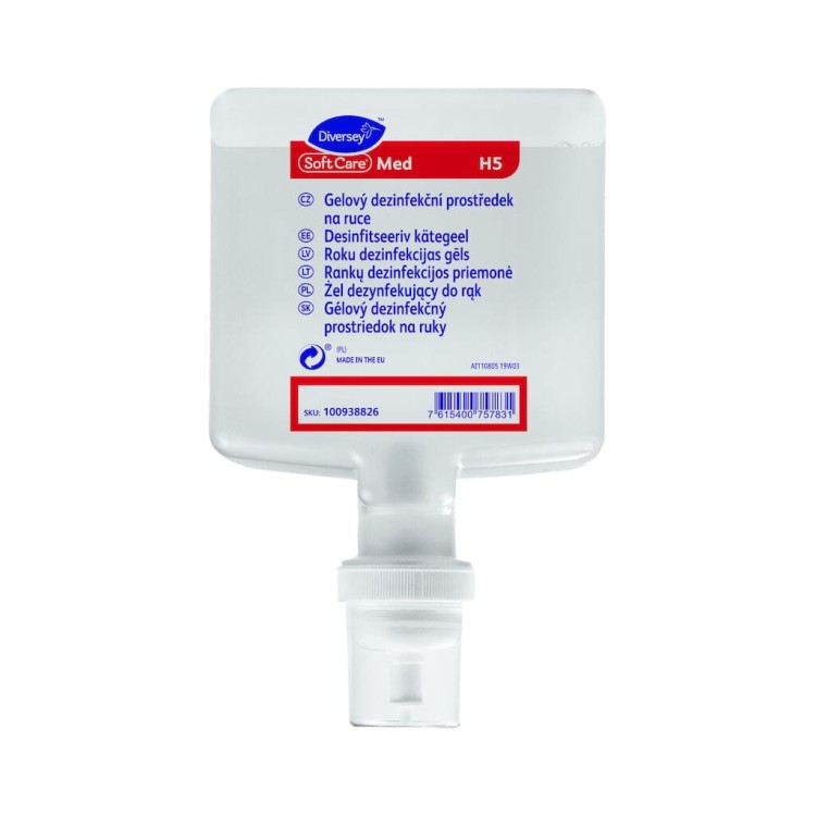 Soft Care MED H5 1.3L- alkoholowy preparat w postaci żelu do higienicznej i chirurgicznej dezynfekcji rąk