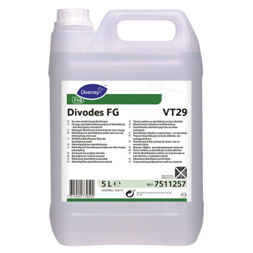 Divodes FG VT29 preparat dezynfekcyjny na bazie alkoholu, nie wymaga płukania 5L