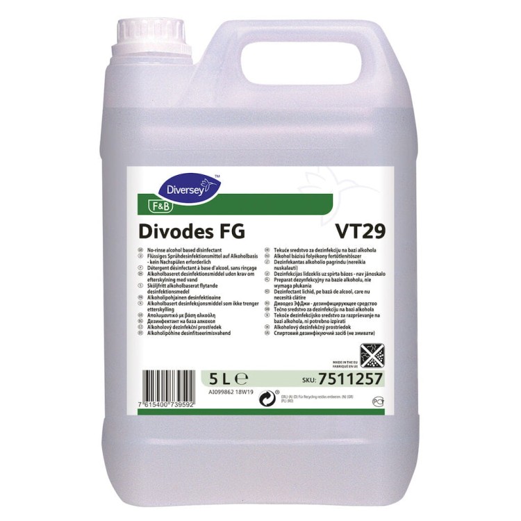 Divodes FG VT29 preparat dezynfekcyjny na bazie alkoholu, nie wymaga płukania 5L