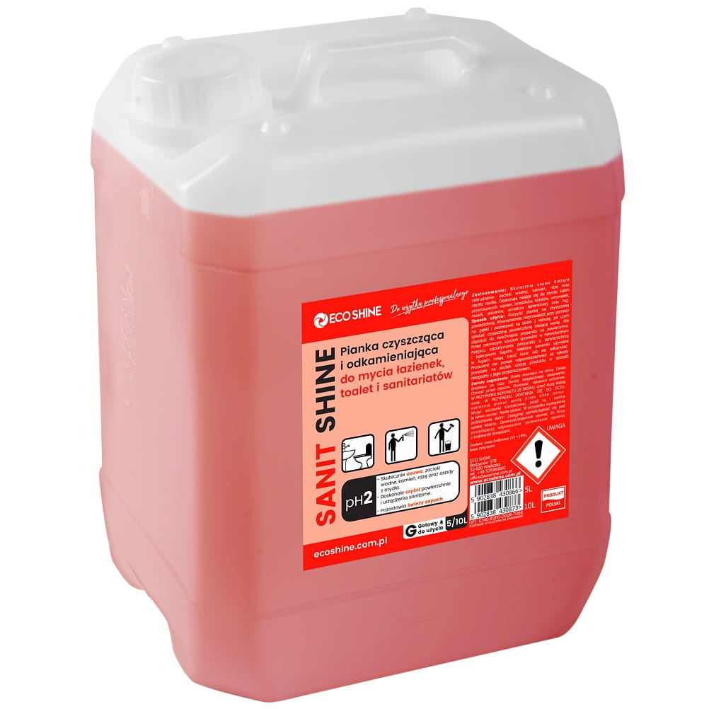SANIT SHINE 5L - Pianka czyszcząco-odkamieniająca do toalet i łazienek