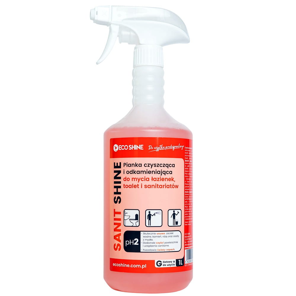 SANIT SHINE 1L - Pianka czyszcząco-odkamieniająca do toalet i łazienek