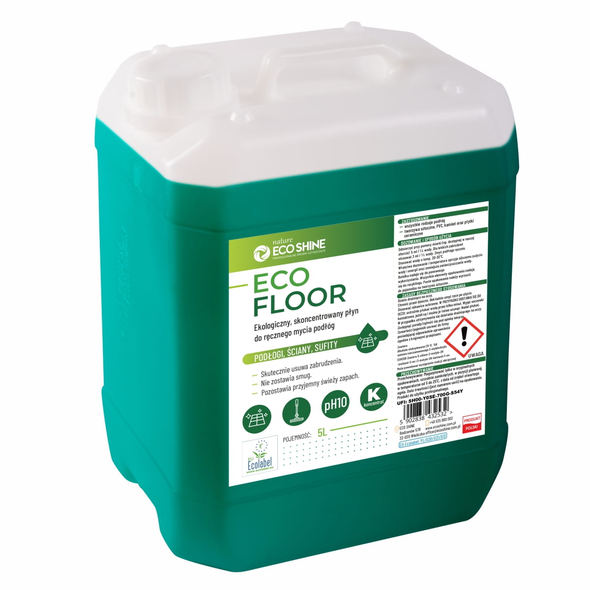 ECO FLOOR 5L - Ekologiczny, skoncentrowany płyn do ręcznego mycia podłóg